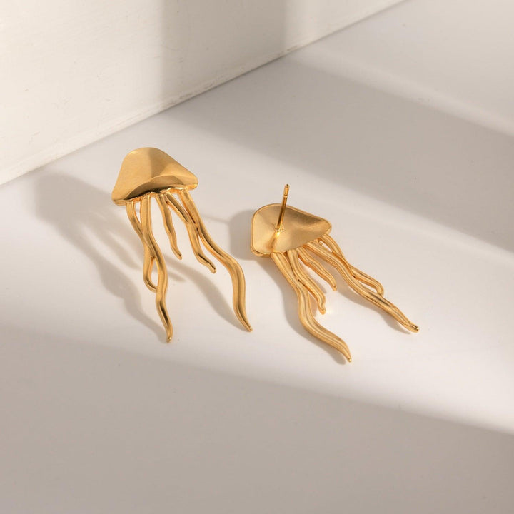 18K Gold-Plated Stainless Steel Jellyfish Earrings - Cocoa Yacht Club
