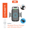 Cygnett ExoDrive Wireless Phone Charger with Window Mount for Hands-Free Calling