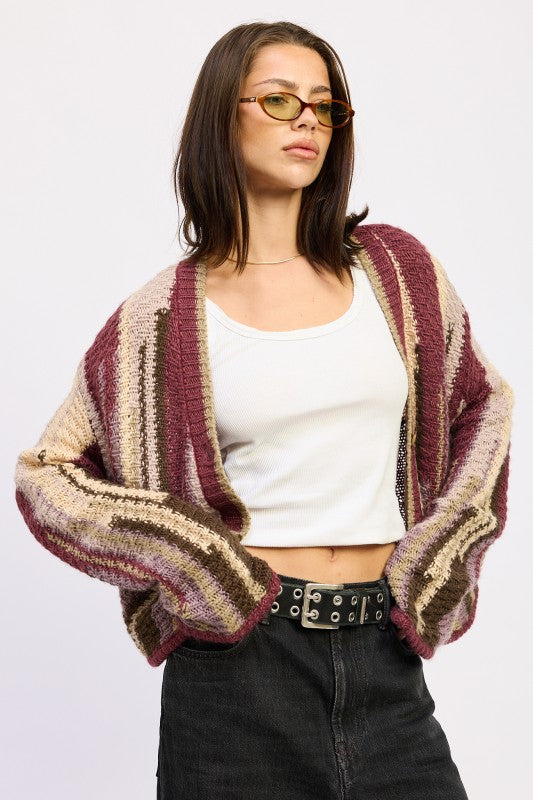 COLOR MIXED CARDIGAN TOP