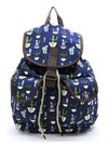 Cactus Printed Canvas Backpack