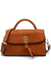 Twist Lock Flap Satchel Crossbody Bag