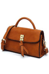 Twist Lock Flap Satchel Crossbody Bag