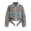 Vintage Modern Wool Patchwork Denim Jacket