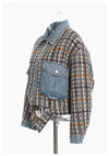 Vintage Modern Wool Patchwork Denim Jacket