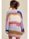 Hand Knit Multi Striped Cardigan