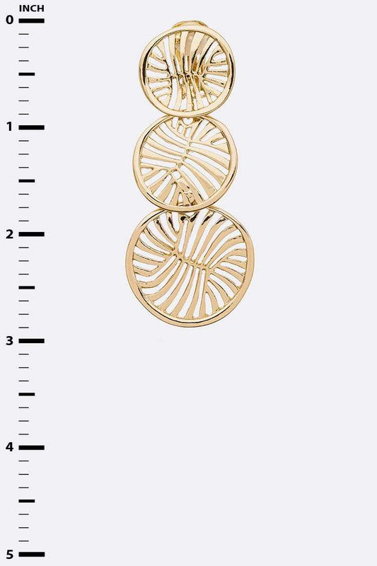 Cut Out Disk Drop Statement Clip On Earrings