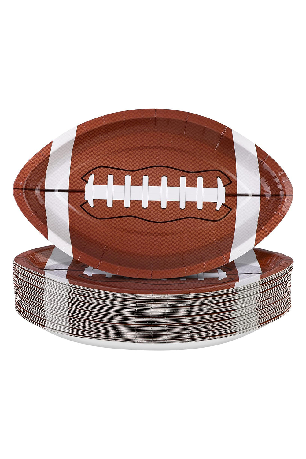 Chestnut Game Day Rugby Shape Disposable Paper Plates