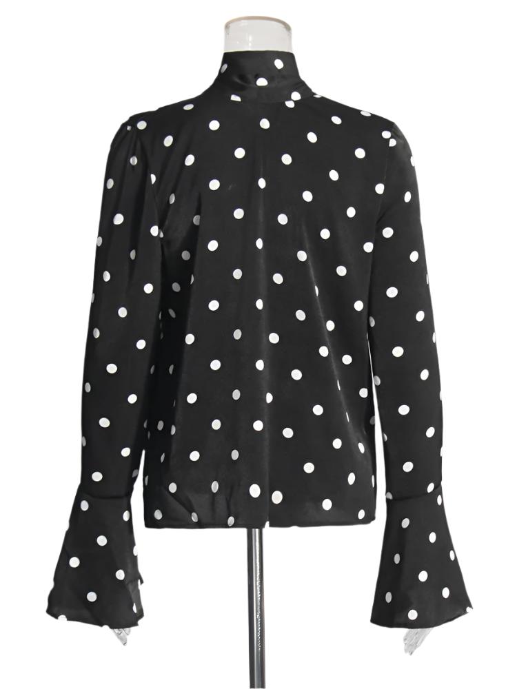 Cocoa Yacht Club Polka Dot Bow Blouse