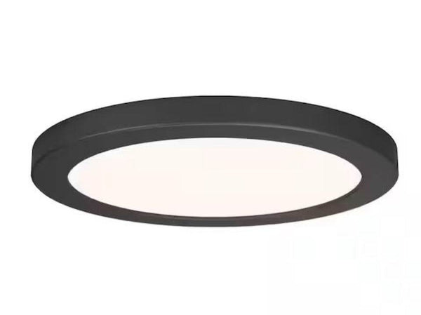 Open Box Artika Europa Disk 9 in. 1-Light Black Modern Integrated LED 3 CCT Flush Mount Ceiling Light Fixture for Kitchen or Bedroom
