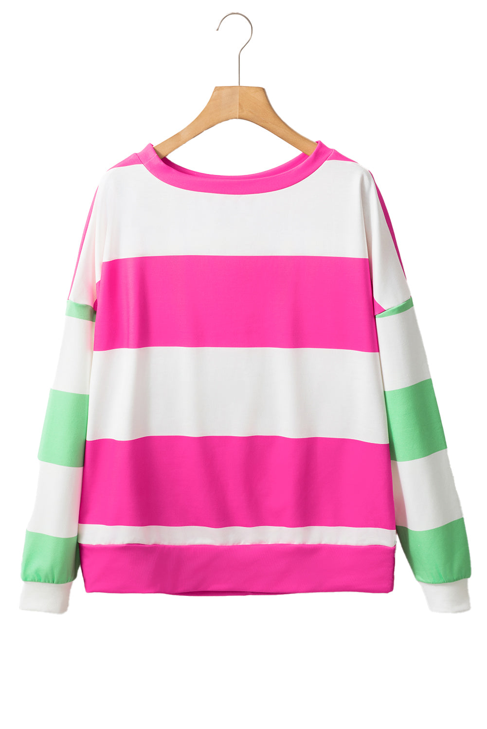 Rose Red Colorblock Drop Sleeve Top