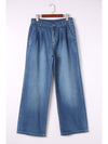 Dark Blue Slouchy Pocket Casual Wide Leg Jeans