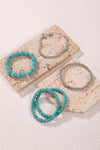 Turquoise Boho Beaded Stretch Bracelet Set