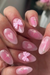 Pink Gradient Bow And Heart Decor Press On Nails