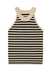 Black Stripe Crew Neck Slim Fit Sweater Vest