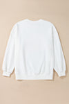 White Halloween Hello Pumpkin Patched Pullover Sweatshirt