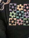  Flower Round Neck Long Sleeve Sweatshirt.