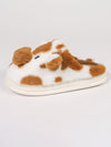 Coffee Plush Cartoon Cow Thermal Home Slippers