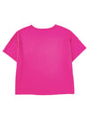 Bright Pink Patched Pocket Exposed Seam Oversized T Shirt