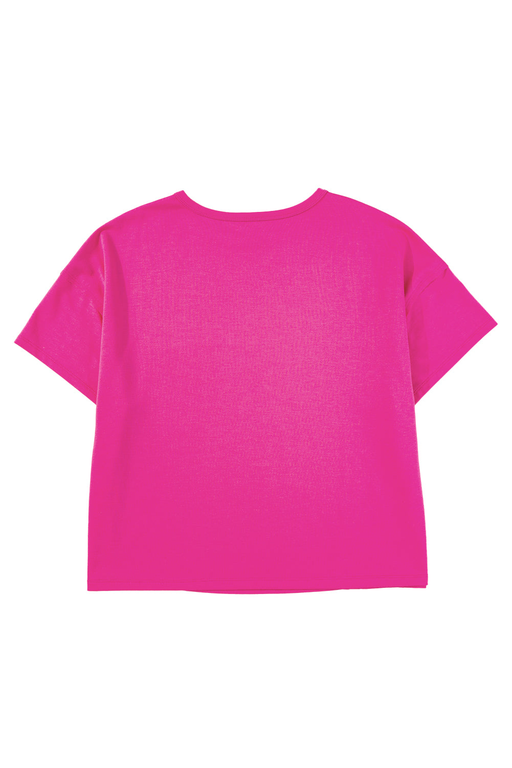 Bright Pink Patched Pocket Exposed Seam Oversized T Shirt