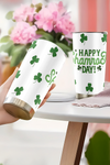 Green St Patricks Day Shamrock Thermos Cup