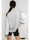 Gray Zip Collar Colorblock Side Slits Sweatshirt