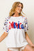 BiBi Metallic Letter Spangle Raglan Puff Sleeve Top