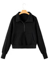 Flamingo Zip Up Stand Collar Ribbed Thumbhole Sleeve Sweatshirt