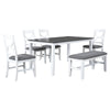 TOPMAX 6-Piece Wood Dining Table Set Kitchen Table Set with Upholstered Bench and 4 Dining Chairs, Farmhouse Style,Gray+White (old sku: SP000003AAK)