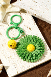 Green Woven Sunflower Pendant Personalized Keychain