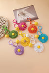 Green Woven Sunflower Pendant Personalized Keychain