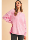 Orchid Petal Mineral Wash Drop Shoulder Oversized Sweatshirt