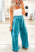 Lapis Mineral Wash Knot High Waist Raw Hem Pants