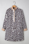 Multicolour Leopard Print Patchwork Collar Flowy Mini Dress