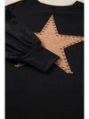 Apricot Studded Star Graphic Oversized Top