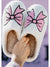 White Cute Bowknot Pattern Fuzzy Winter Home Slippers