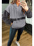 Gray Textured Patchwork Kangaroo Pocket Drop Shoulder Hoodie