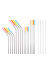 Reusable Metal Straw 20 Pcs Set & Silicone Tip