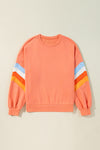 Flamingo Patchwork Drop Sleeve Loose Sweatshirt