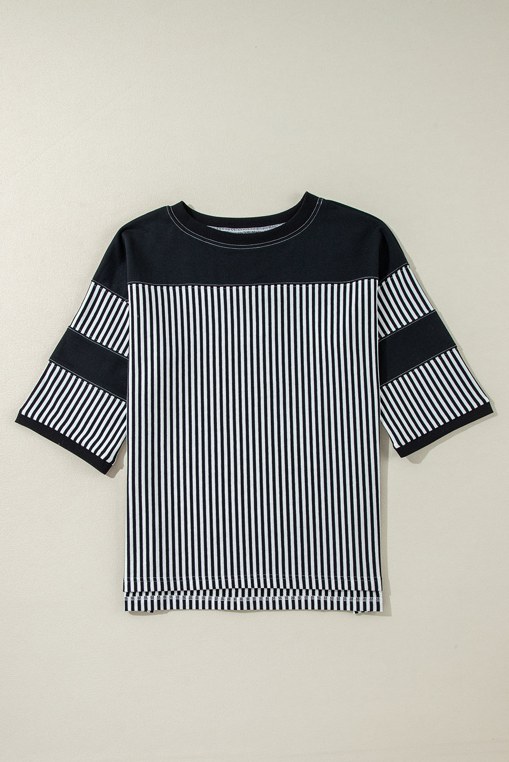 Phalaenopsis Striped Patchwork Oversized Tee