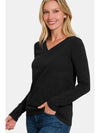 Zenana Full Size V-Neck Long Sleeve T-Shirt