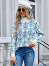 Angel Wings Flower Turtleneck Long Sleeve Sweater - Cocoa Yacht Club