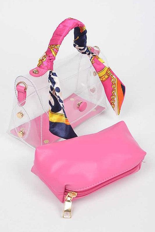 2 In 1 Transparent Scarf Wrap Handle Stadium Bag - Cocoa Yacht Club