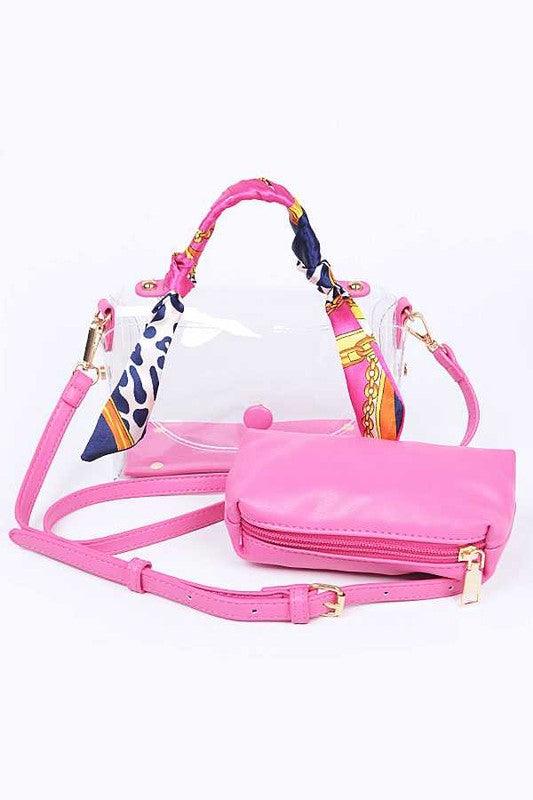 2 In 1 Transparent Scarf Wrap Handle Stadium Bag - Cocoa Yacht Club