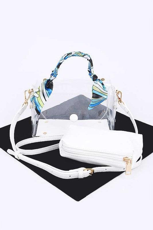 2 In 1 Transparent Scarf Wrap Handle Stadium Bag - Cocoa Yacht Club