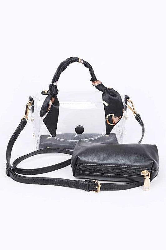 2 In 1 Transparent Scarf Wrap Handle Stadium Bag - Cocoa Yacht Club