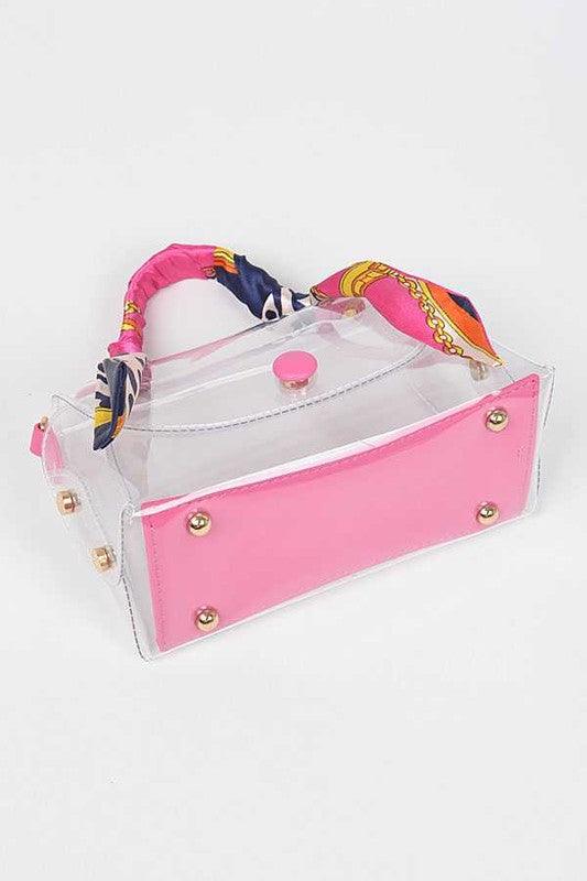 2 In 1 Transparent Scarf Wrap Handle Stadium Bag - Cocoa Yacht Club