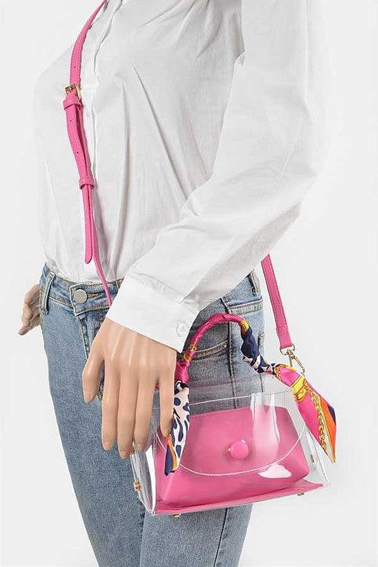 2 In 1 Transparent Scarf Wrap Handle Stadium Bag - Cocoa Yacht Club