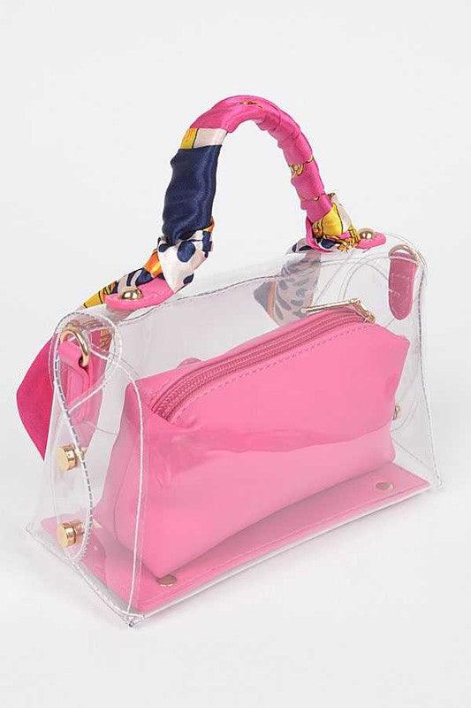 2 In 1 Transparent Scarf Wrap Handle Stadium Bag - Cocoa Yacht Club