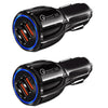 2 Pack 2 Port USB Fast Car Charger Adapter For Devices Black