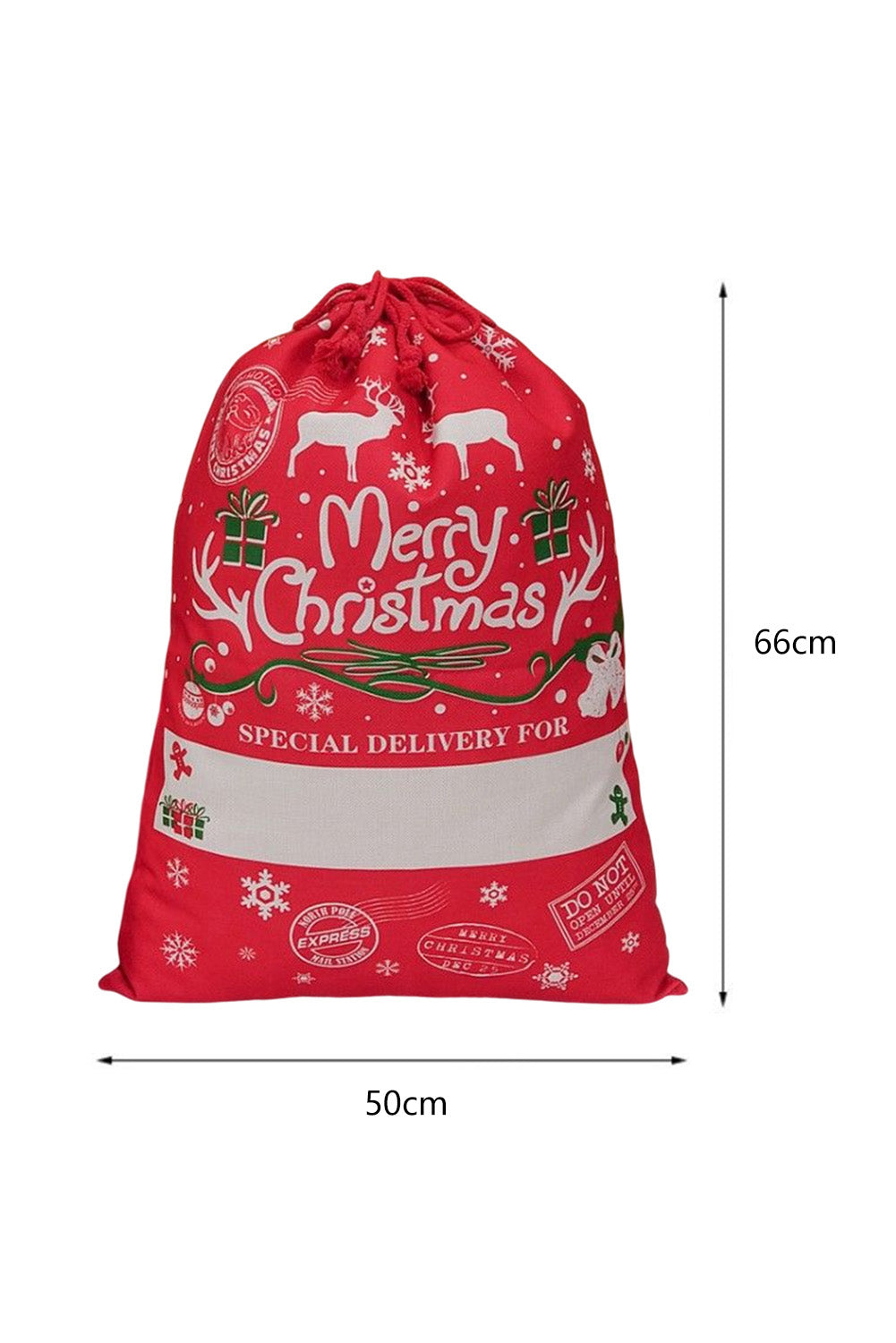 Red Christmas Drawstring Large Gift Bag 50*70cm